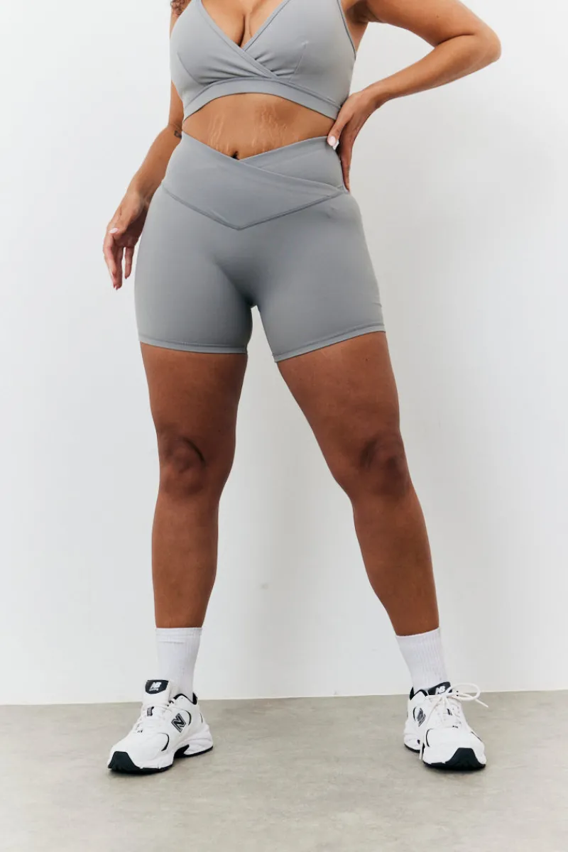 Soft Touch Cross Over Waist Cycling Shorts|In the Style Online