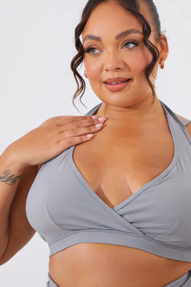 Soft Touch Medium Support Halter Neck Sports Bra|In the Style Discount