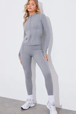 Soft Touch Seam Detail Zip Through Jacket|In the Style New