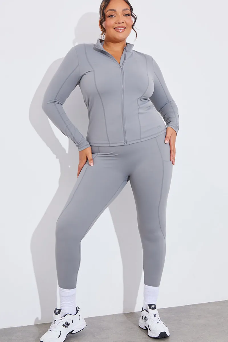Soft Touch Seam Detail Zip Through Jacket|In the Style New