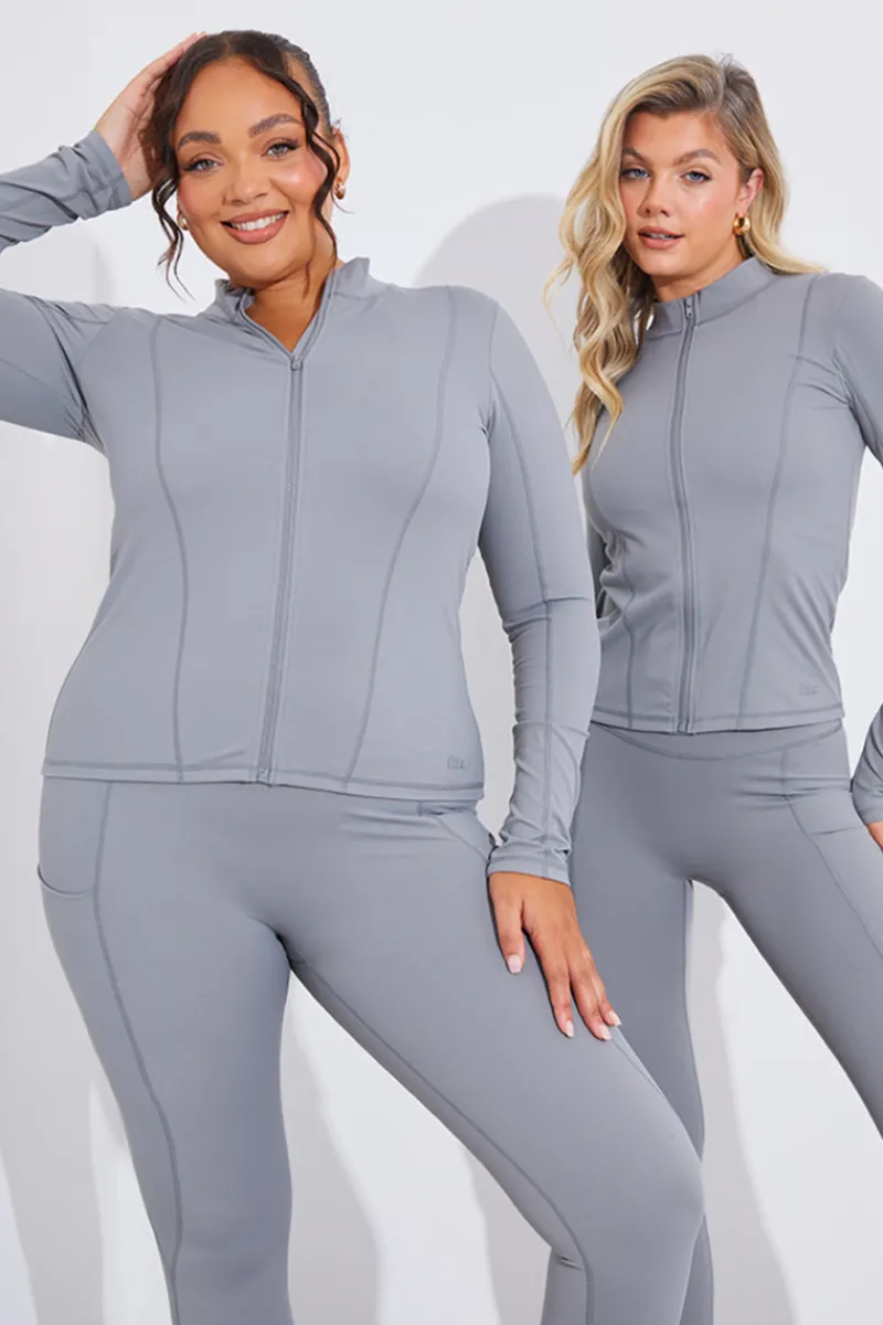 Soft Touch Seam Detail Zip Through Jacket|In the Style New