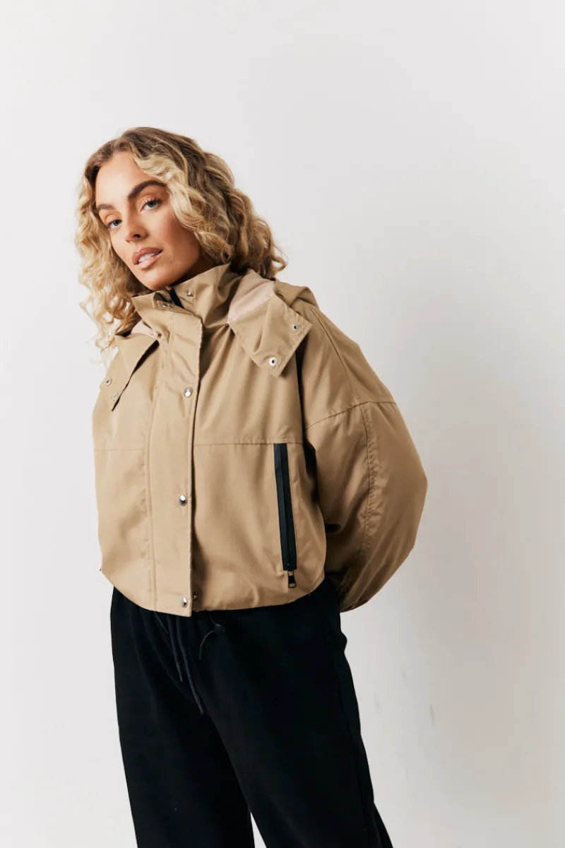 Hooded Cropped Windbreaker Jacket|In the Style New