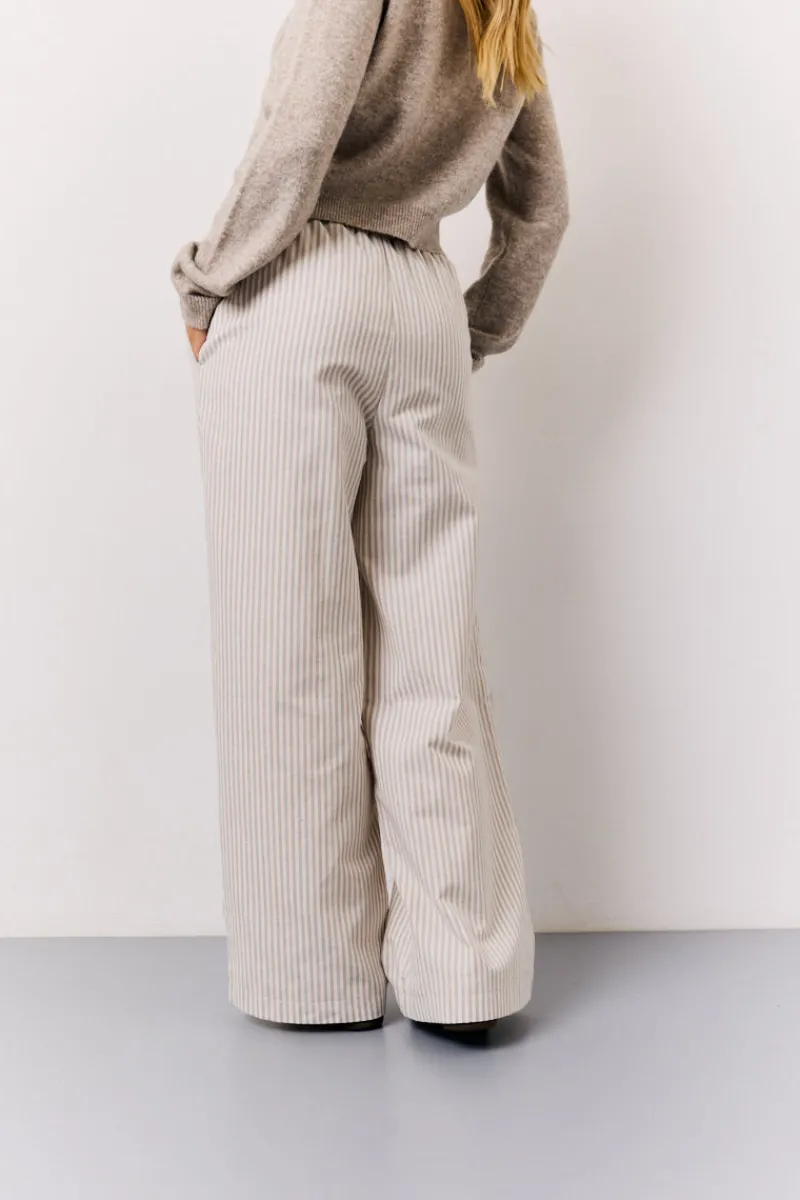 Linen Look Stripe Trouser|In the Style Outlet