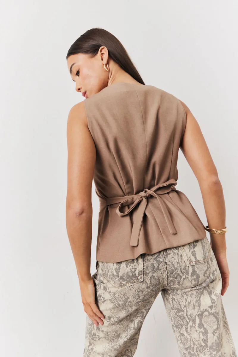Square Neck Longline Waistcoat|In The Style New