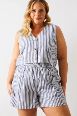 Stripe Elasticated Waist Shorts|In The Style Online