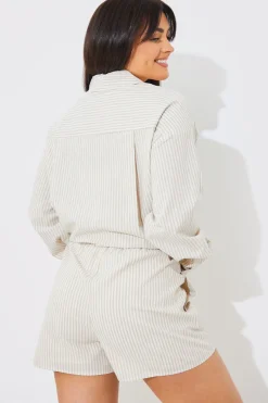 Striped Elasticated Waist Shorts|In the Style Outlet