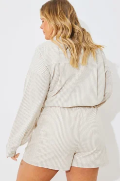 Striped Elasticated Waist Shorts|In the Style Outlet