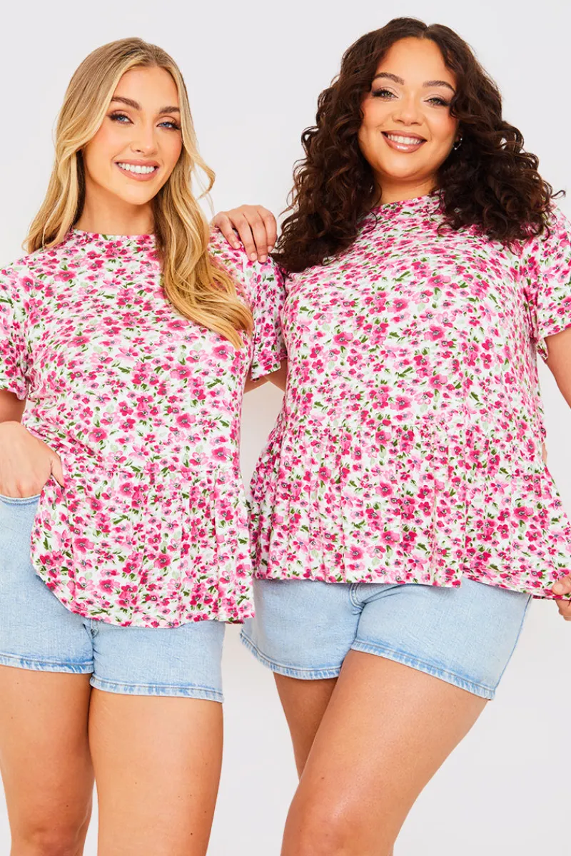 Sustainable Floral Peplum Top|In the Style Online