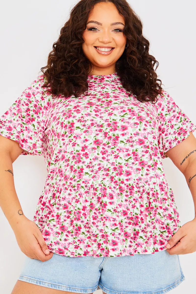 Sustainable Floral Peplum Top|In the Style Online