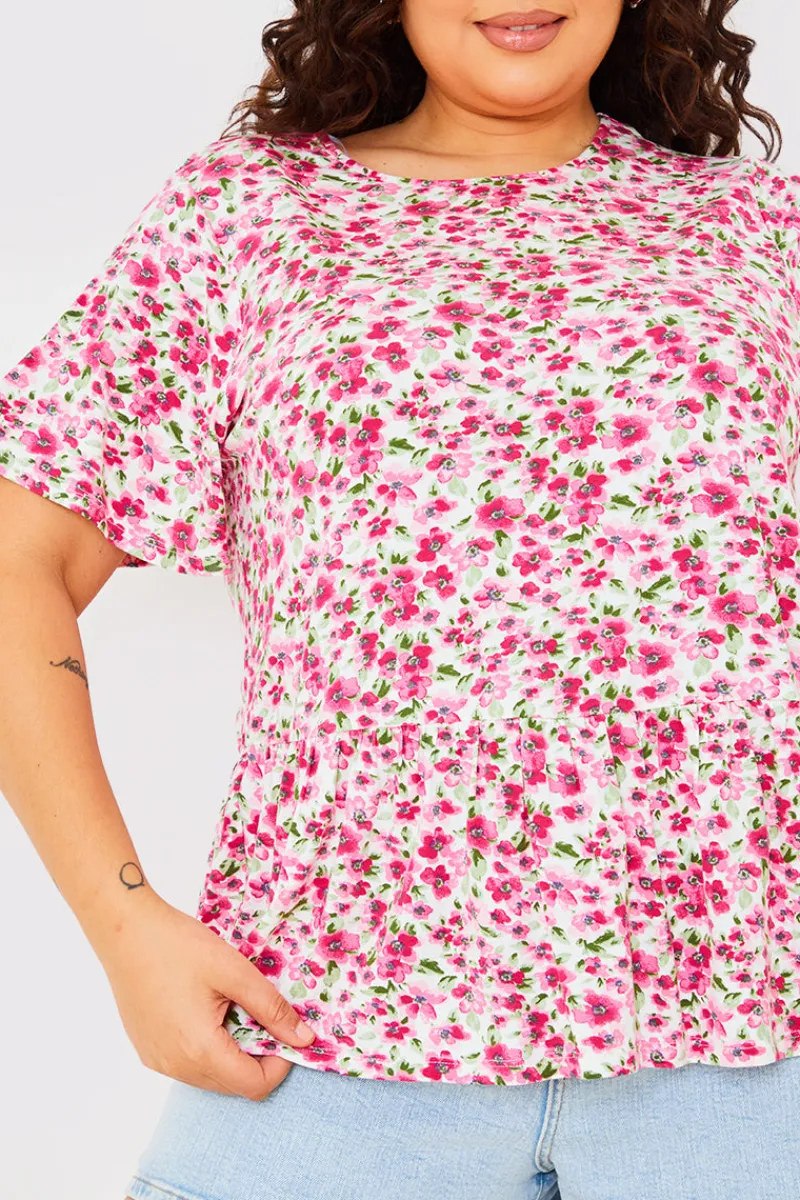 Sustainable Floral Peplum Top|In the Style Online