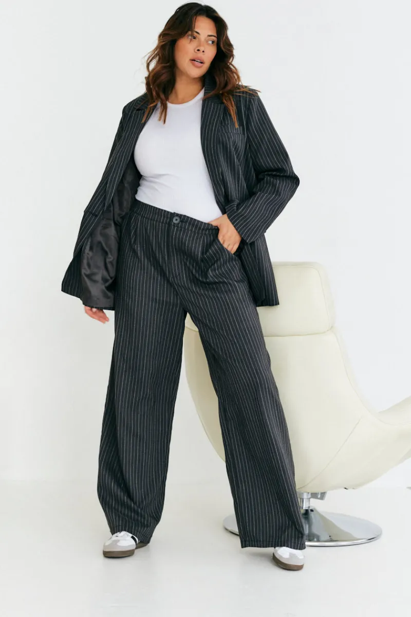 Tailored Pinstripe Co-Ord Blazer|In The Style