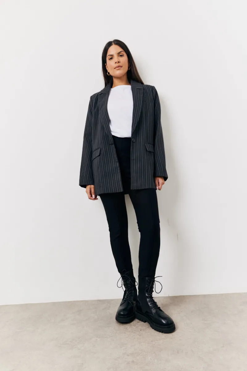 Tailored Pinstripe Co-Ord Blazer|In The Style