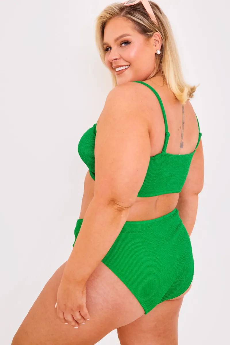 Textured Bandeau Crinkle Ring Detail Bikini Top|Billie Faiers New
