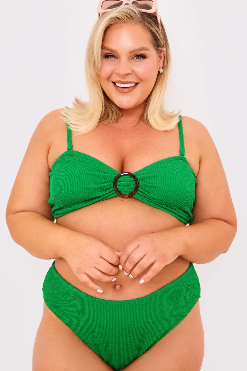 Textured Crinkle High Leg Bikini Bottoms|Billie Faiers Clearance