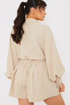 Textured Dobby Detail Co-Ord Shorts|In the Style Outlet