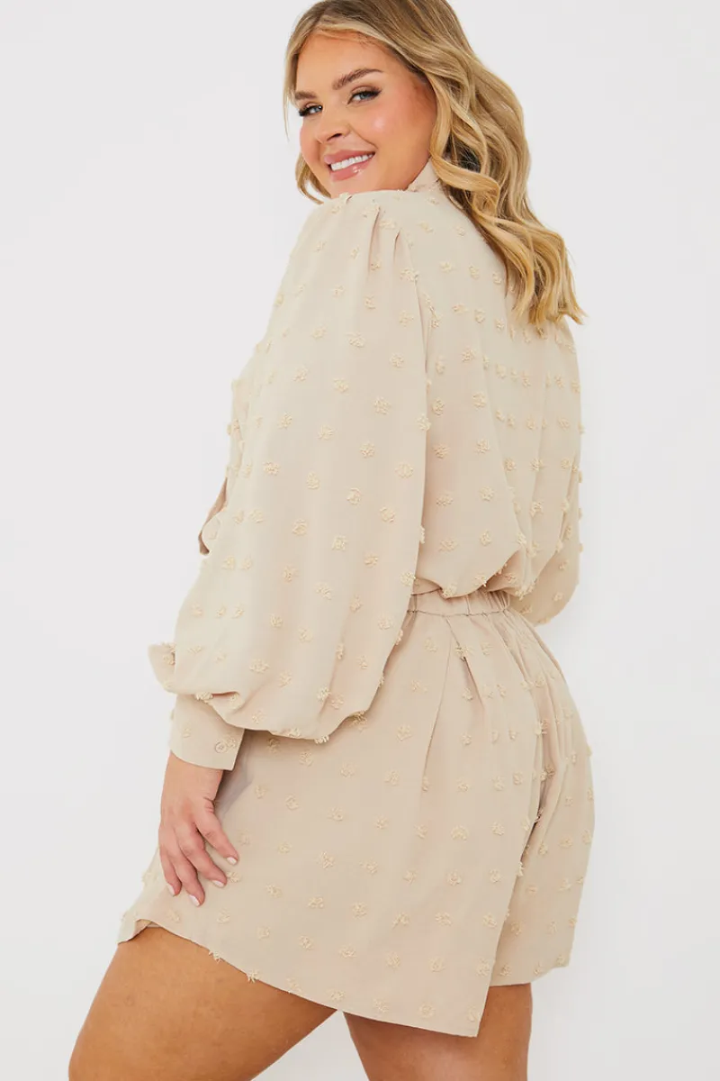 Textured Dobby Detail Co-Ord Shorts|In the Style Outlet