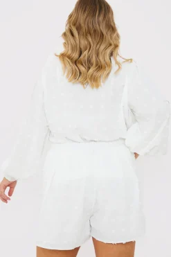 Textured Dobby Detail Co-ord Shorts|In the Style Online
