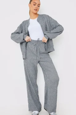 Textured Wide Leg Trousers|In the Style Sale