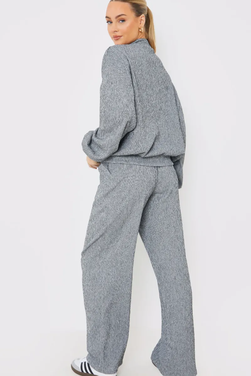 Textured Wide Leg Trousers|In the Style Sale