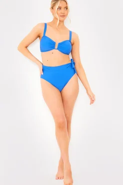 Tie Detail High Waist Bikini Bottoms|In the Style