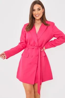 Tie Waist Blazer Dress|In the Style Hot