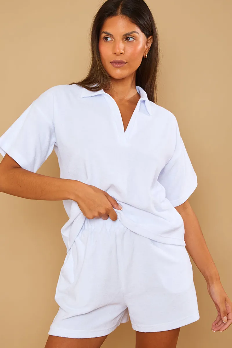 Towelling Co-Ord Shorts|In the Style