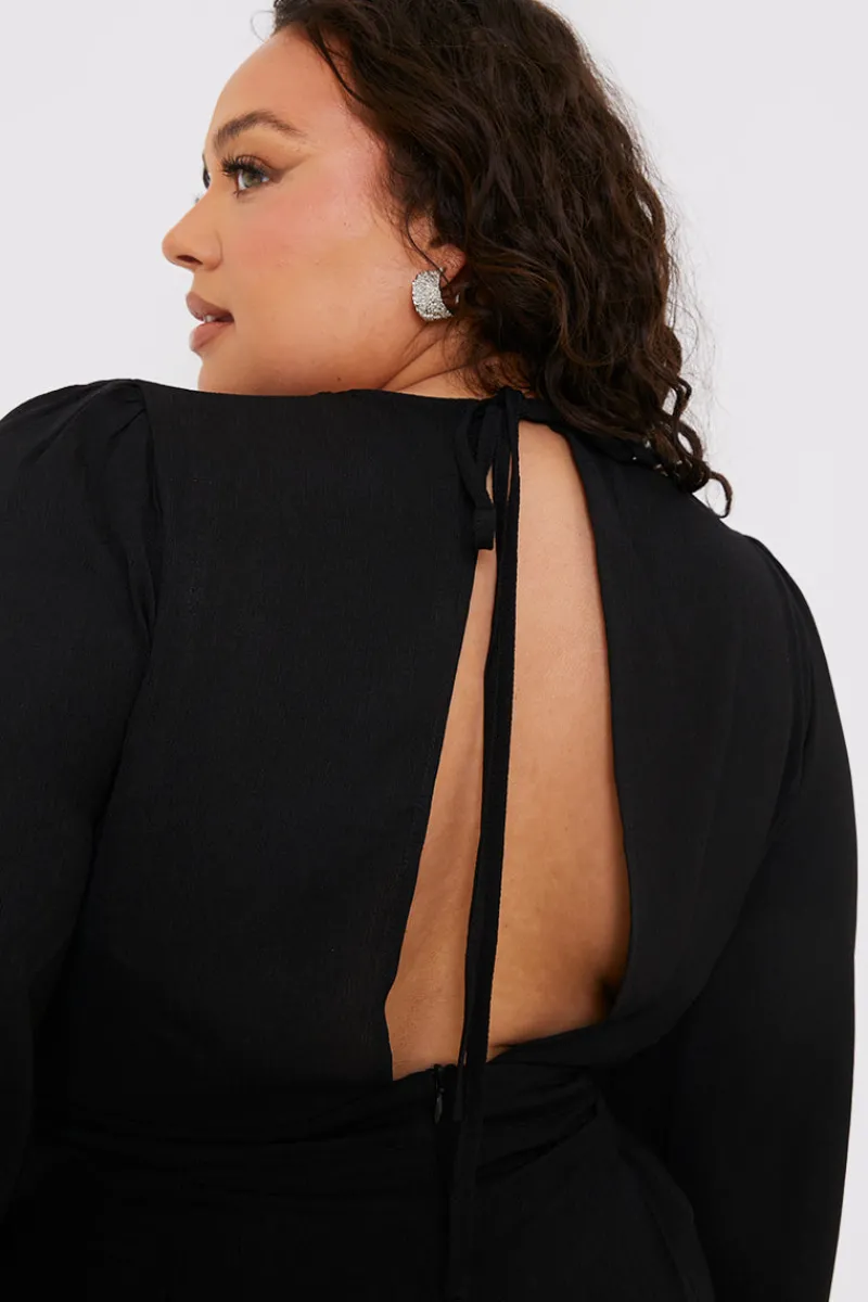 Twist Front Balloon Sleeve Playsuit|In the Style Clearance