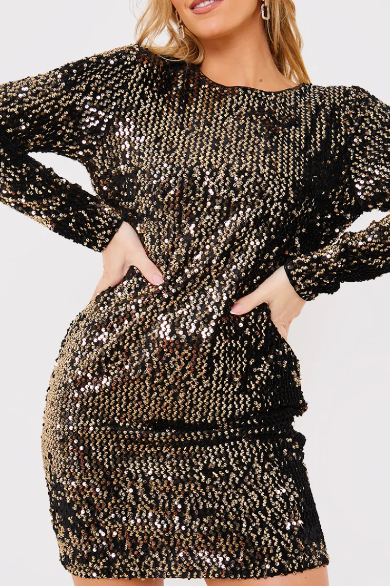 Velvet Sequin Mini Dress|In the Style Discount