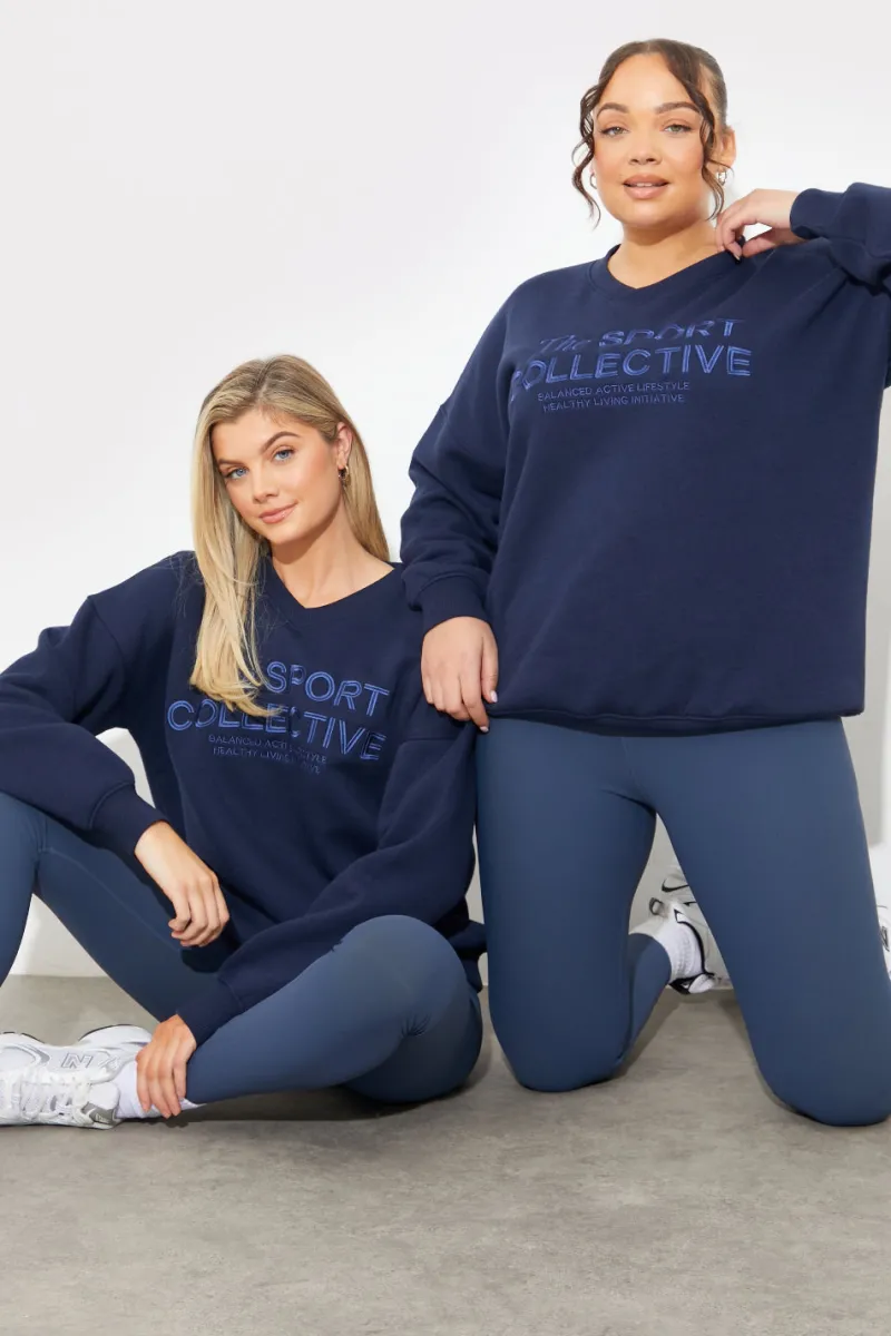 V-Neck Embroidered Sport Collective Jersey Sweater|In The Style Clearance