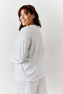 Bow Print Long Sleeve Top and Trouser PJ Set|In The Style Best