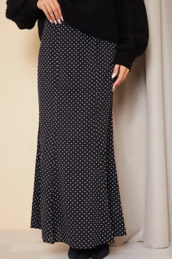 Woven Polka Dot Midaxi Skirt|In the Style Clearance
