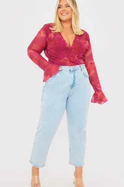 Wrap Front Flared Cuff Bodysuit|In the Style Sale