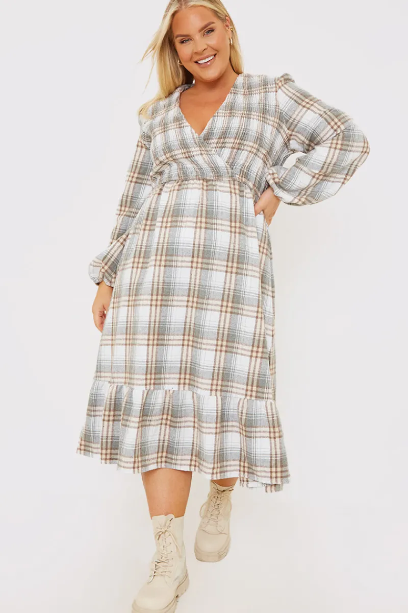 Wrap Front Midi Dress|In the Style Clearance