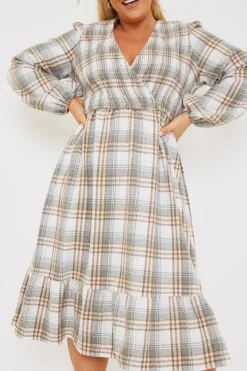 Wrap Front Midi Dress|In the Style Clearance