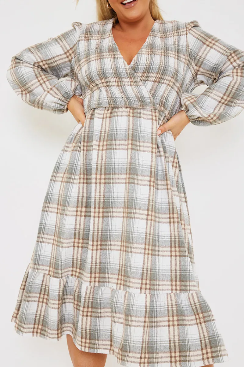 Wrap Front Midi Dress|In the Style Clearance