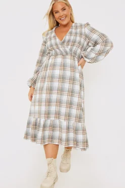 Wrap Front Midi Dress|In the Style Clearance