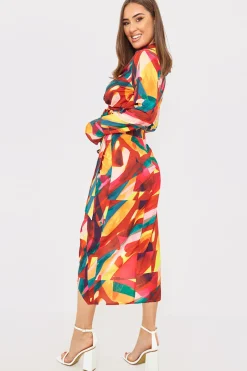 Wrap Front Midi Skirt|In the Style Discount