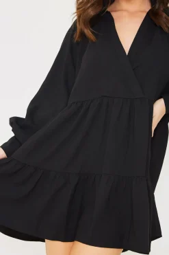Wrap Front Smock Dress|In the Style Best