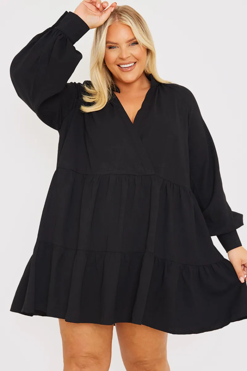 Wrap Front Smock Dress|In the Style Best