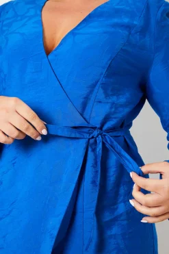 Wrap Jacquard Mini Dress|In the Style Discount