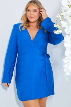 Wrap Jacquard Mini Dress|In the Style Discount