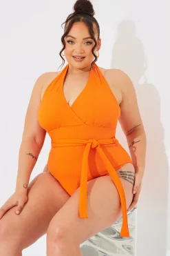 Wrap Tie Front Swimsuit|In The Style Clearance