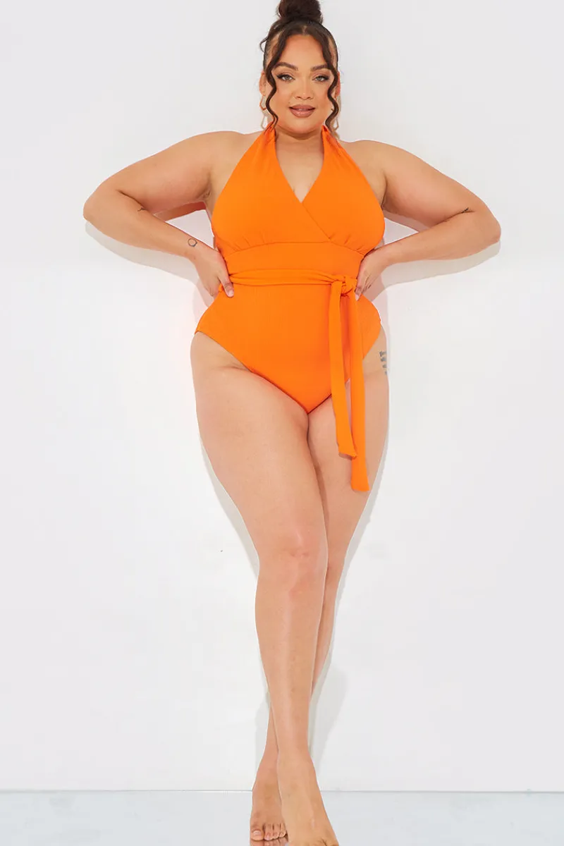 Wrap Tie Front Swimsuit|In The Style Clearance