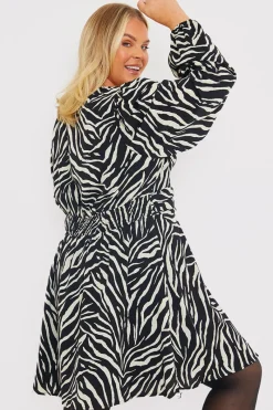 Zebra Woven Mini Dress|In the Style Clearance